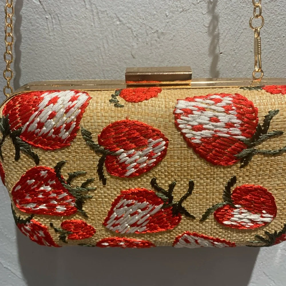 D’margeaux Strawberry Embroidery  ,clutch Handbag. - Picture 2 of 9